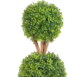 VEVOR Artificial Topiaries Boxwood Trees, 48 inch Tall (2 Pieces), 3 Ball-Shape Faux Topiaries Plant with Planters, Green Feaux Plant w/ Replaceable Leaves & Port for Decorative Indoor/Outdoor/Garden