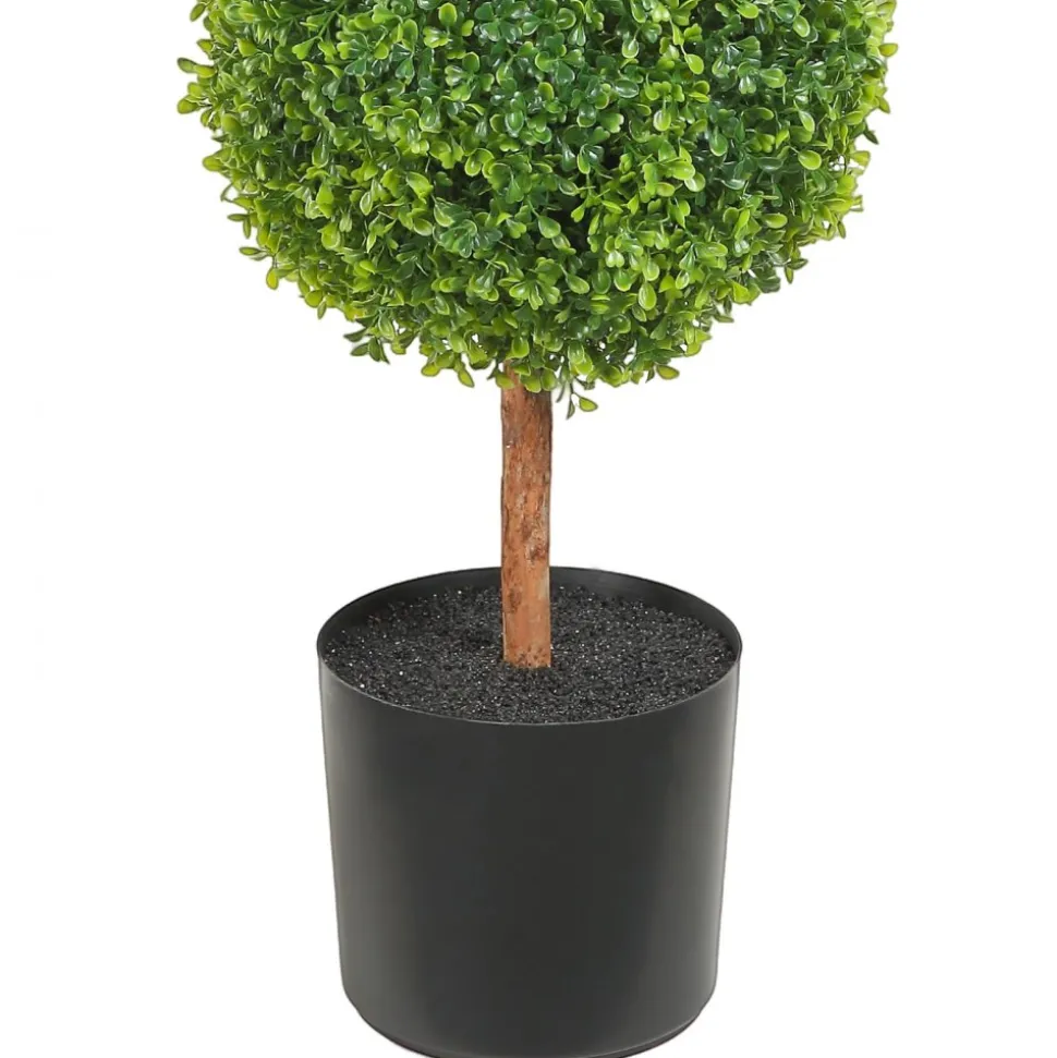 VEVOR Artificial Topiaries Boxwood Trees, 48 inch Tall (2 Pieces), 3 Ball-Shape Faux Topiaries Plant with Planters, Green Feaux Plant w/ Replaceable Leaves & Port for Decorative Indoor/Outdoor/Garden