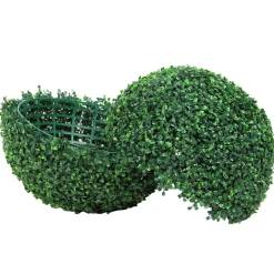 VEVOR Artificial Topiaries Boxwood Trees, 16” Tall (2 Pieces), Ball-Shape Faux Topiaries Plant, All-year Green Feaux Plant Decorative Balls for Backyard, Balcony,Garden, Wedding and Home Décor