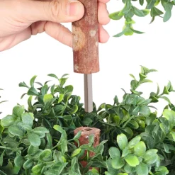 VEVOR Artificial Topiary Boxwood Double Ball, 2 Set 36 inch Faux Boxwood Plant Balls, Fake Silk Tree Look Real, Easy Assembly for Decor Front Porch Outdoor Patio Garden Balcony Backyard Indoor