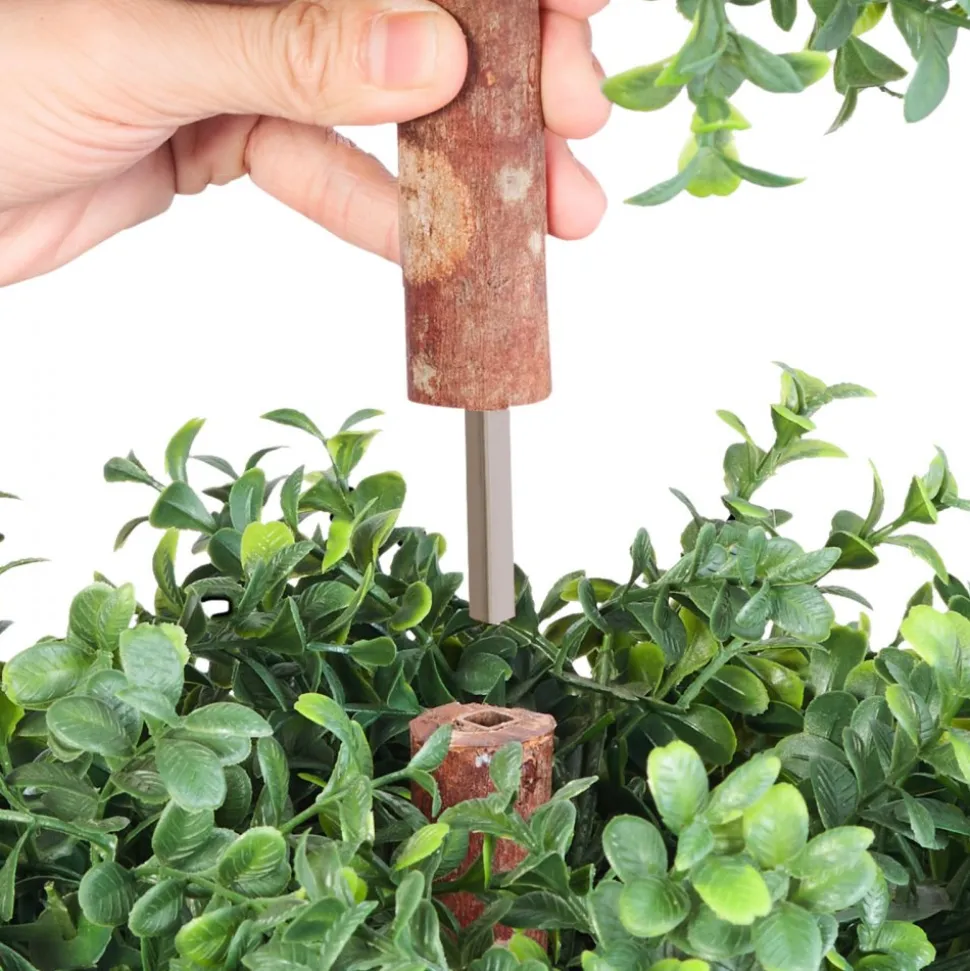 VEVOR Artificial Topiary Boxwood Double Ball, 2 Set 36 inch Faux Boxwood Plant Balls, Fake Silk Tree Look Real, Easy Assembly for Decor Front Porch Outdoor Patio Garden Balcony Backyard Indoor