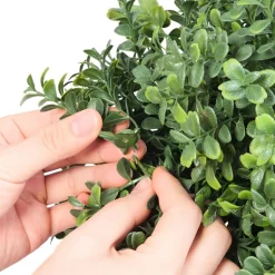 VEVOR Artificial Topiary Boxwood Double Ball, 2 Set 36 inch Faux Boxwood Plant Balls, Fake Silk Tree Look Real, Easy Assembly for Decor Front Porch Outdoor Patio Garden Balcony Backyard Indoor