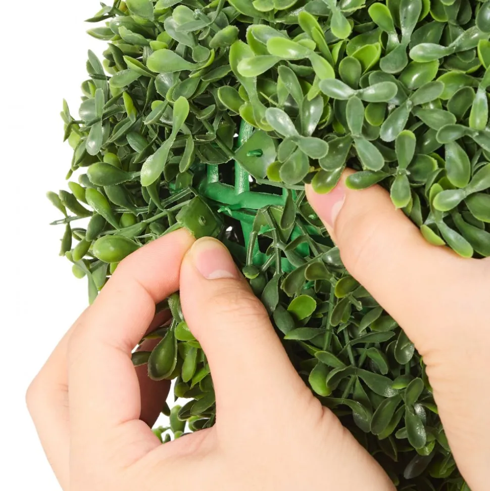 VEVOR Artificial Topiary Bunny-Shape Boxwood Ball, 2 Set 36 inch Faux Boxwood Plant Balls, Fake Silk Tree Look Real, Easy Assembly for Decor Front Porch Outdoor Patio Garden Balcony Backyard Indoor