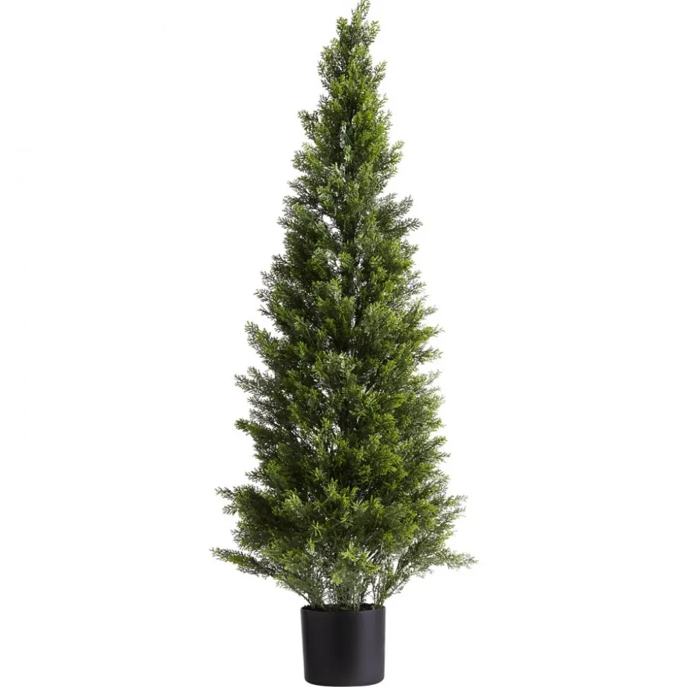 VEVOR Artificial Topiary Cedar Trees, 48 inch 2 Set Faux Pine Shrubs Plants, Fake Silk Tree Look Real, Easy Assembly for Decor Front Porch Outdoor Patio Garden Balcony Backyard Indoor Office