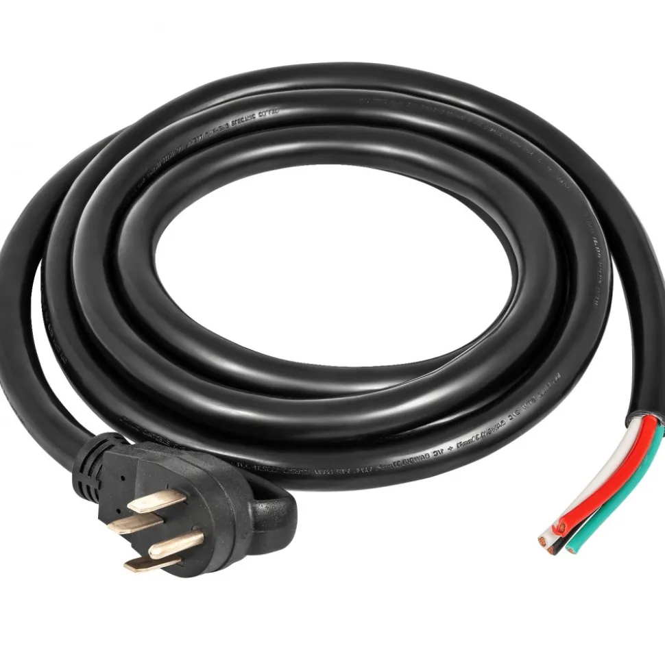 VEVOR 50' 50A RV Camp Power Cord Generator Cord 6/3 + 8/1 AWG NEMA 14-50P to Bare Wire