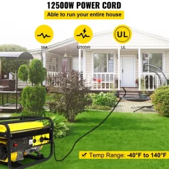 VEVOR 30' 50A RV Camp Power Cord Generator Cord 6/3 + 8/1 AWG NEMA 14-50P to Bare Wire