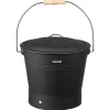VEVOR Ash Bucket, 4 PCS with Lid, Shovel, Broom and Gloves, Metal Fireplace Charcoal Bucket and Ash Can, 2.6 GAL Large Capacity for Fireplace, Fire Pits, Wood Burning Stoves, Indoor and Outdoor