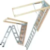 VEVOR Attic Ladder Foldable, 350-pound Capacity, 22.5" x 63", Multi-Purpose Aluminium Extension, Lightweight and Portable, Fits 9.5'-12' Ceiling Heights, Convenient Access to Your Attic Standard