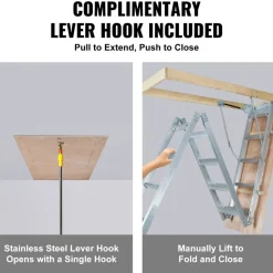 VEVOR Attic Ladder Foldable, 350-pound Capacity, 22.5