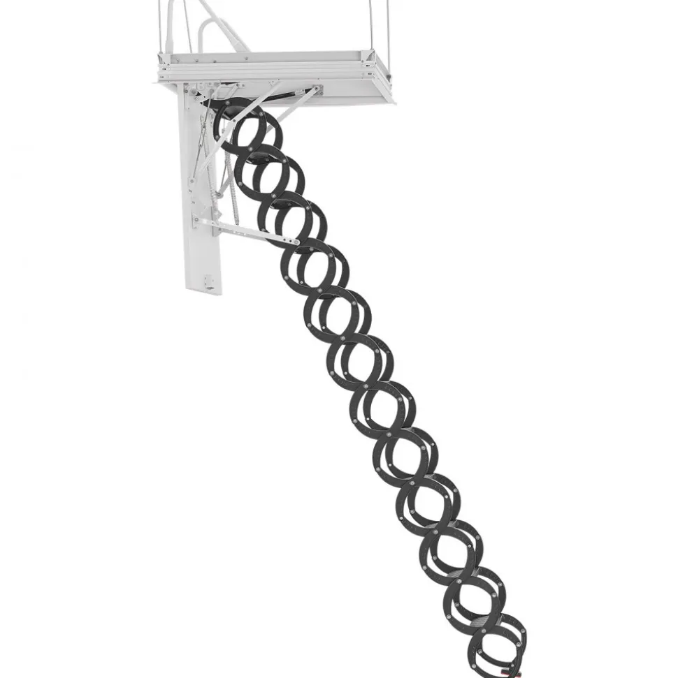 VEVOR Attic Ladder, 660LBS/299.4KG Capacity, Fits 9.5 to 10.2 ft Ceiling Height and 39.4 x 27.5 inch Opening Size, Alloy Steel Pull-Down Retractable Ceiling Stair with Pulling Rod for Attic Loft Roof