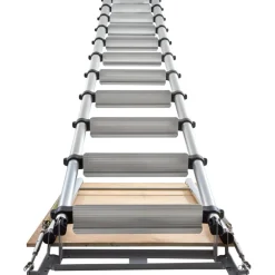 VEVOR Attic Ladder Telescoping, 350-pound Capacity, 39.37" x 23.6", Multi-Purpose Aluminium Extension, Lightweight and Portable, Fits 9.8'-10.5' Ceiling Heights, Convenient Access to Your Attic Standa