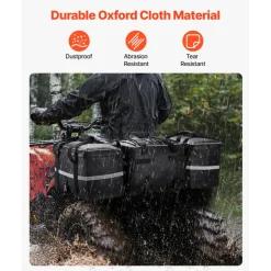 VEVOR ATV Rear Storage Bag, 54L ATV Rear Cargo Bag with 16L Cooler Insulated Bag, 600D Oxford Cloth Storage Rear Rack Seat Bag Fit Most ATVs with Rear Rack, Compatible with ATV, UTV, Can-Am Vehicles