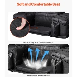 VEVOR ATV Rear Storage Bag, 50L ATV Rear Cargo Bag with Sponge Seat Cushion & Bottle Holder, 600D Oxford Cloth Rear Seat Gear Bag Fit Most ATVs with Rear Rack, Compatible with ATV, UTV, Can-Am Vehicle