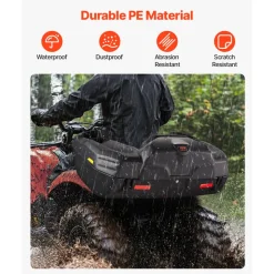 VEVOR ATV Rear Storage Box and Lounger, 95L ATV Cargo Box with Seat & Backrest, Waterproof LLDPE & Lockable Lounger Storage Box Fit Most ATVs with Rear Rack, Compatible with ATV, UTV, Can-Am Vehicles