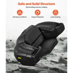 VEVOR ATV Rear Storage Box and Lounger, 95L ATV Cargo Box with Seat & Backrest, Waterproof LLDPE & Lockable Lounger Storage Box Fit Most ATVs with Rear Rack, Compatible with ATV, UTV, Can-Am Vehicles
