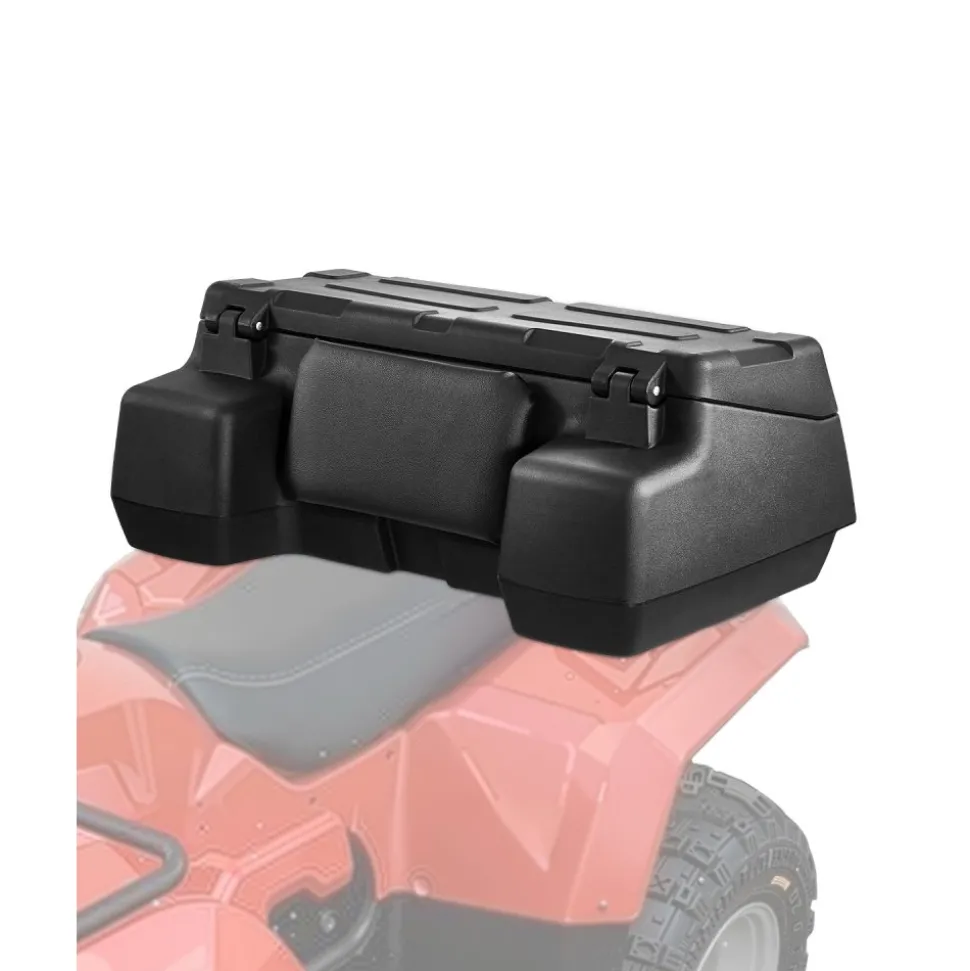 VEVOR ATV Rear Storage Box, 95L ATV Rear Cargo Box with Padded Backrest, Waterproof LLDPE and Lockable Gear Storage Box Fit Most ATVs with Rear Rack, Compatible with ATV, UTV, Can-Am Vehicles