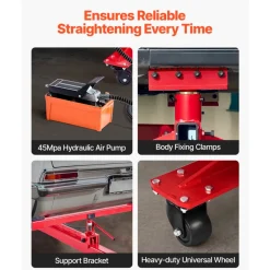 VEVOR Auto Body Frame Puller Straightener, 6T Tension Car Body Repair Equipment with 3T Airbag Jack & 6000PSI Hydraulic Foot Pump, Include 16 Straightening Tools, for Auto Repair Shop Sedan SUV Pickup
