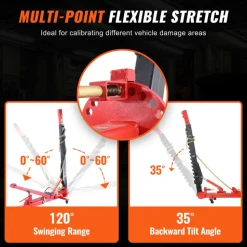 VEVOR Auto Body Frame Straightener, 6 Ton Tension Car Frame Puller, Auto Body Frame Machine with Swivel Post, Hydraulic Foot Pump, Airbag Jack and Pulling Clamp Set, for Auto Body Frame Repair