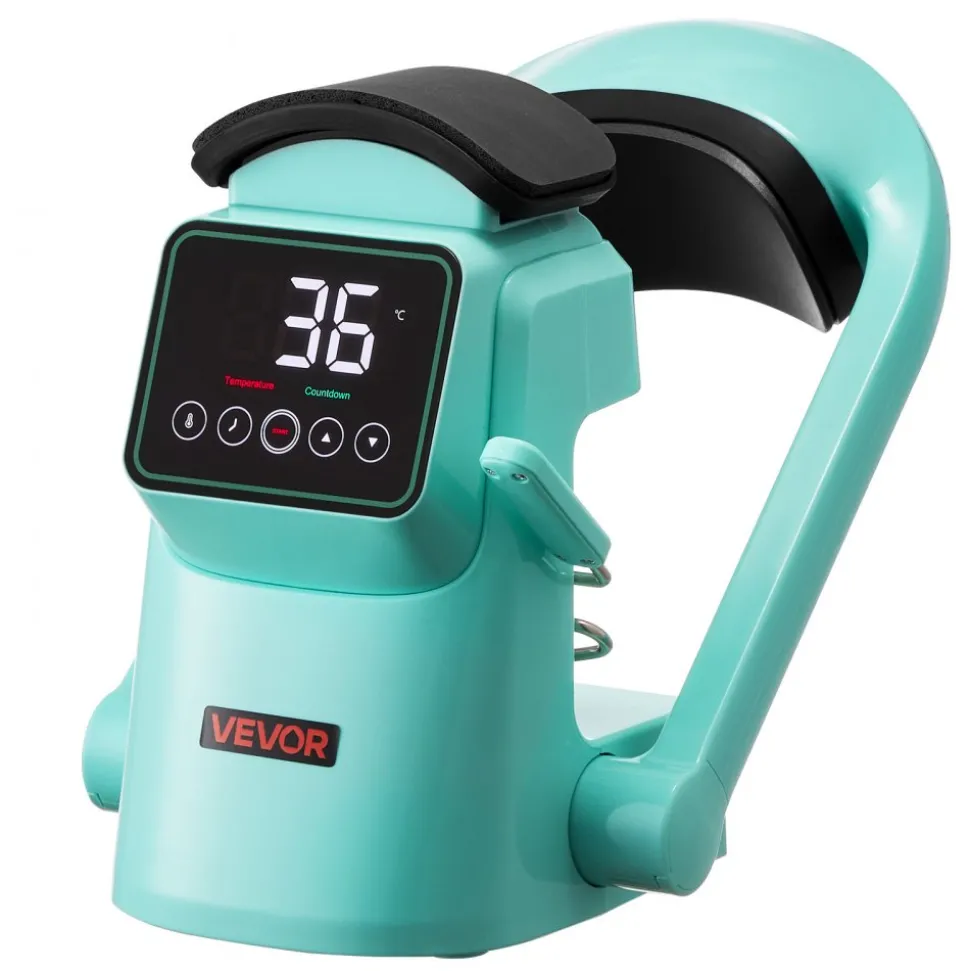 VEVOR Auto Hat Heat Press Machine, with 2pcs Interchangeable Platens, Automatic Open and Release, Touchscreen for Precise Time and Temperature Control, Heat Transfer Printing for Caps, Hats, Green