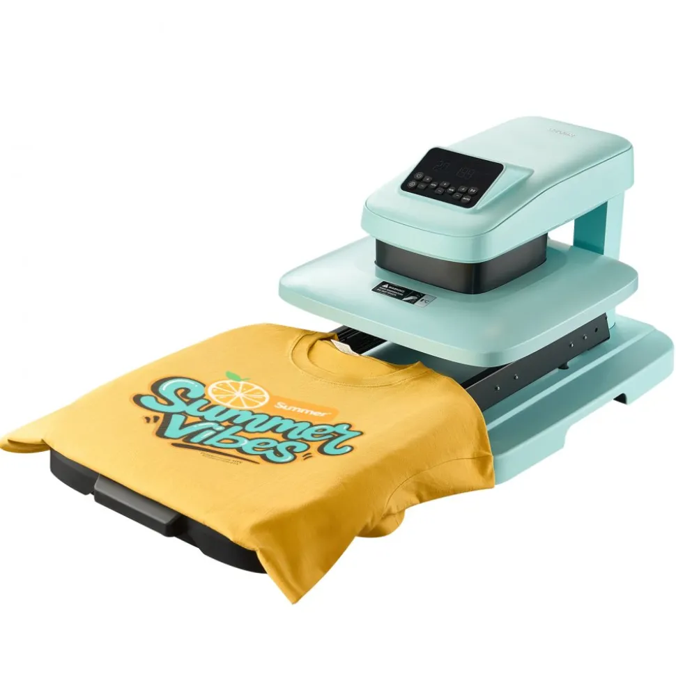 VEVOR Auto Heat Press Machine 15 x 15 inch T-Shirt Press Machine Green, Auto Release and Adjustable Pressure, Digital Display, Rapid and Even Heating, for Sublimation, Vinyl, Heat Transfer Projects