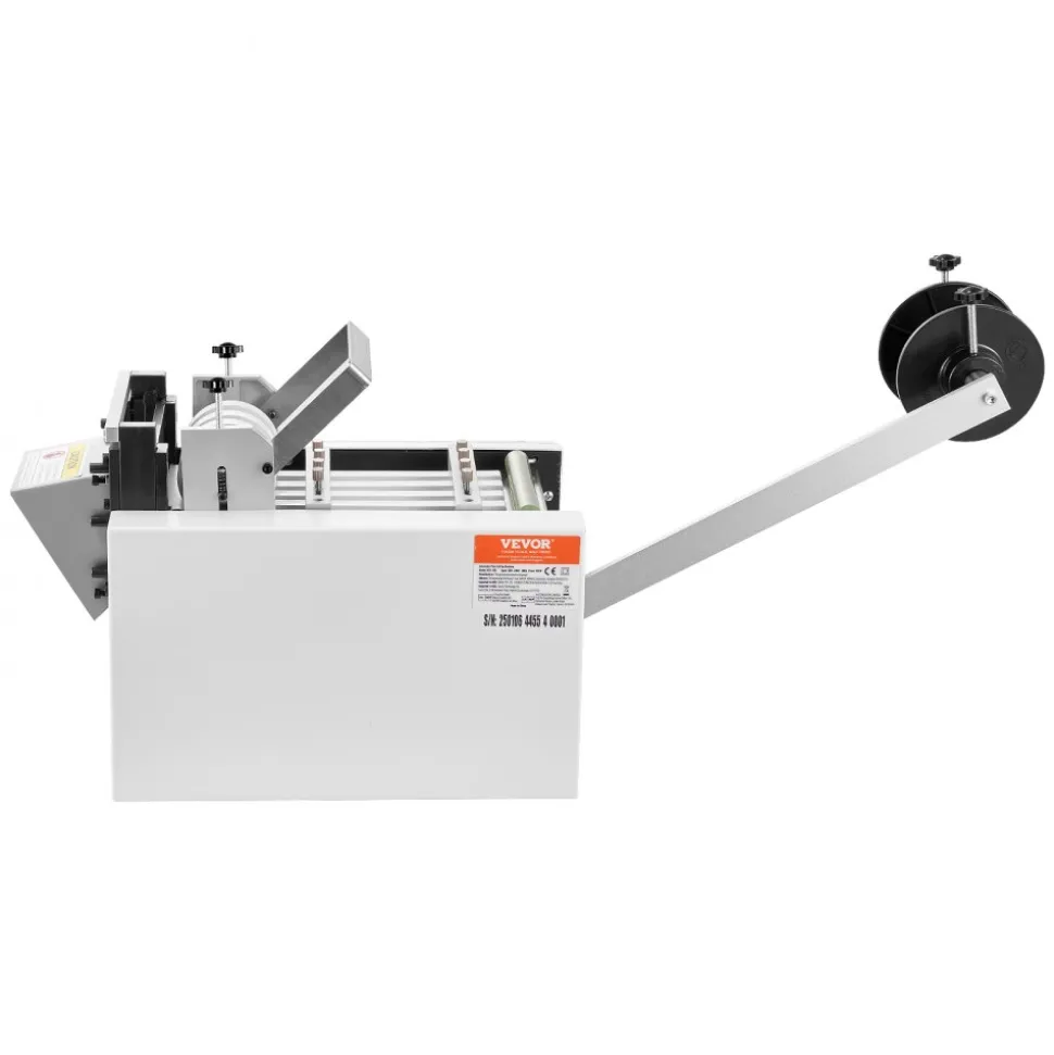VEVOR Auto Heat-Shrink Tube Cutter, Cable Pipe Cutting Machine with 1mm-85mm Cutting Width, 0.1mm-99999.9mm Length, Automatic Tube Cutter for Heat Shrink Tube, Fiberglass Tube, Cable, Yellow Wax Tubes