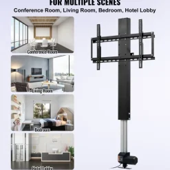 VEVOR Automated TV Elevator, 31" Stroke for Up to 60" Screens, Adjustable Height 42"-73", Remote Controlled, Supports 132 lbs