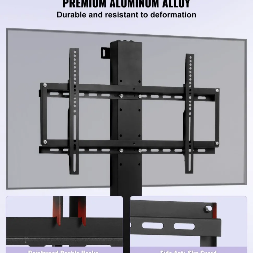 VEVOR Automated TV Elevator, 31" Stroke for Up to 60" Screens, Adjustable Height 42"-73", Remote Controlled, Supports 132 lbs