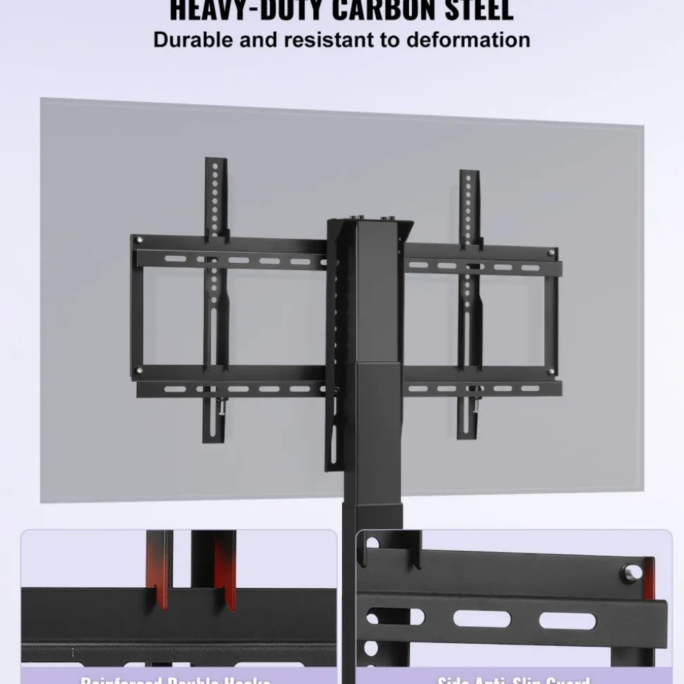 VEVOR Automated TV Elevator, 39.4" Stroke, Supports 32-70" TVs, Adjustable Height 28.74-68.11", Remote Controlled, Max Load 154 lbs