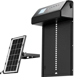 VEVOR Automatic Chicken Coop Door, Solar & Battery Powered Chicken Door with LCD Display, Remote Control, Light Sensor & Timer, Anti-Pinch Security, Aluminum Alloy Chick Run Gate Opener, Black
