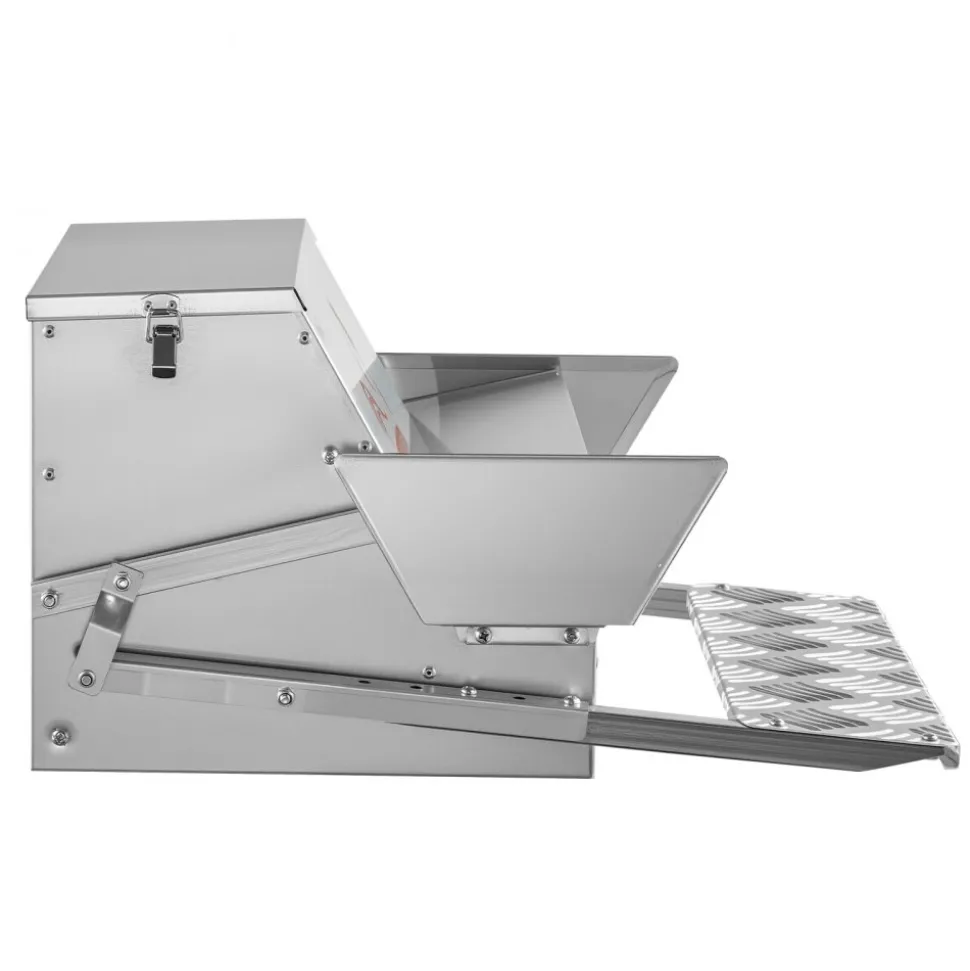VEVOR Automatic Chicken Feeder, 25 lbs Capacity, Rainproof Treadle Poultry Feeder with Lockable Lid, No Waste, Galvanized Steel Construction, Outdoor Use, for Chicken, Bantams, Poultry, Pheasants