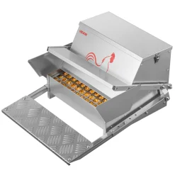VEVOR Automatic Chicken Feeder, 25 lbs Capacity, Rainproof Treadle Poultry Feeder with Lockable Lid, No Waste, Galvanized Steel Construction, Outdoor Use, for Chicken, Bantams, Poultry, Pheasants