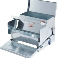 VEVOR Automatic Chicken Feeder, 25 lbs Capacity Feeds 10 Chickens up to 11 Days, Galvanized Steel Poultry Feeder