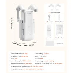 VEVOR Automatic Curtain Opener, APP and Remote Control, Hub Included, Electric Smart Curtain Opener Compatible with Alexa and Google Home, Timed Opening and Closing, Silent Mode, for Roman Rods