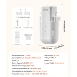 VEVOR Automatic Curtain Opener, APP and Remote Control, Hub Included, Electric Smart Curtain Opener Compatible with Alexa and Google Home, Timed Opening and Closing, for U-shaped/I-shaped Rails