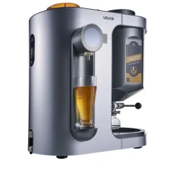 VEVOR Automatic Home Beer Brewer, 3.43 Gal All-in-One Home Brew Machine, 1500W Power Electric Beer Maker Machine with Mash Boil Device, 304 Stainless Steel Inner Tank, Auto Temp & Pressure Control