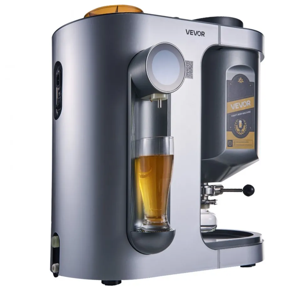VEVOR Automatic Home Beer Brewer, 3.43 Gal All-in-One Home Brew Machine, 1500W Power Electric Beer Maker Machine with Mash Boil Device, 304 Stainless Steel Inner Tank, Auto Temp & Pressure Control