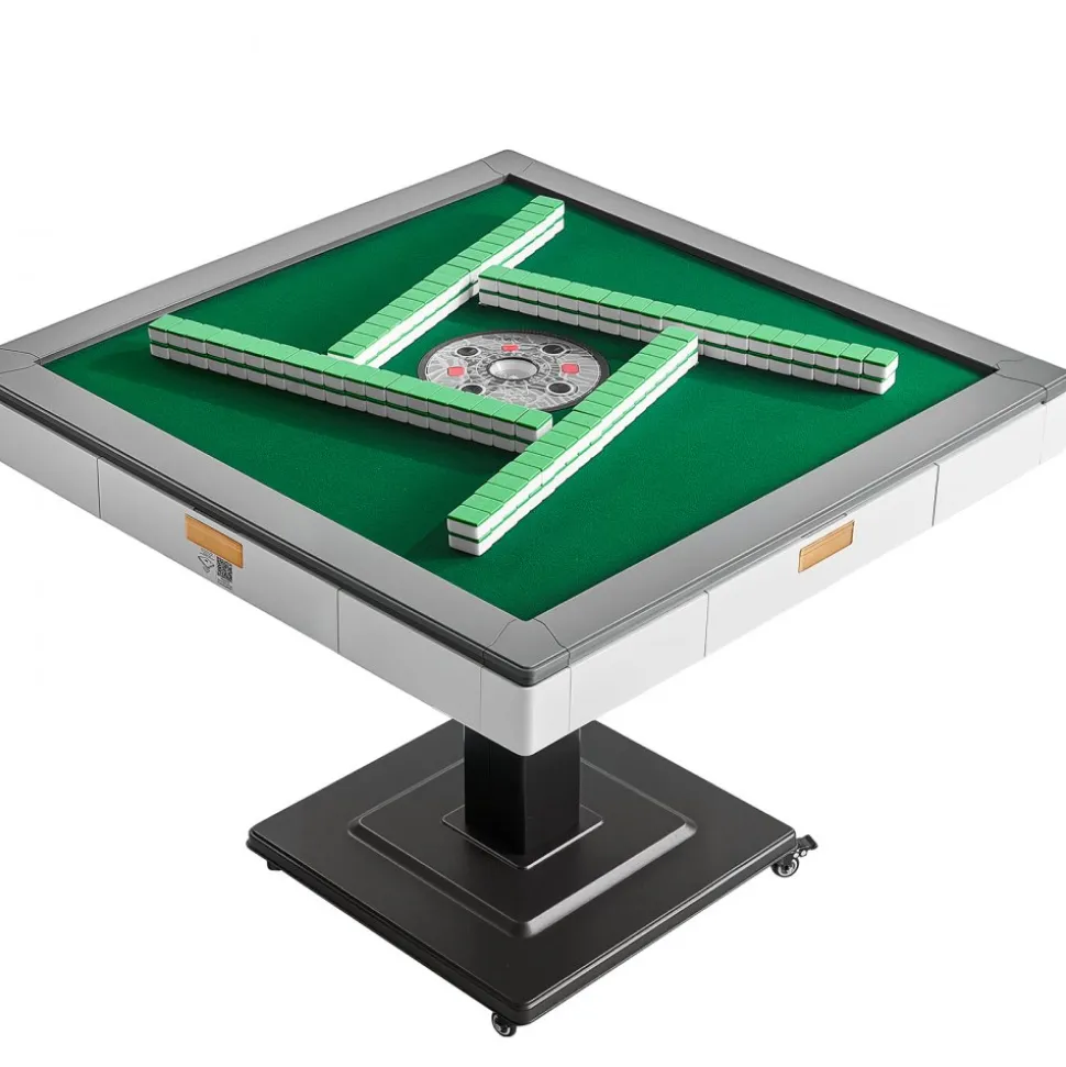 VEVOR Automatic Mahjong Table with Wheels, 2 Sets of 42 mm Tiles (152 Pcs), Roller Coaster Style Mahjong-Table, Foldable and Automatic Shuffler, for Home, Outdoor Leisure & Gifts for Mahjong Players