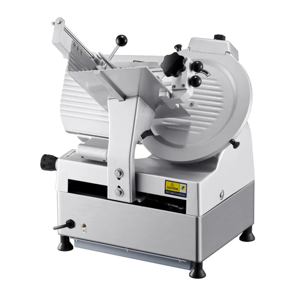 VEVOR Automatic Meat Slicer, 180W + 370W Deli Slicer with a 12 inch Premium 65Mn Blade, 0-0.3 inch Adjustable Thickness, Electric Food Slicer Machine for Meat, Vegetables, Hard Bread, and Cheese