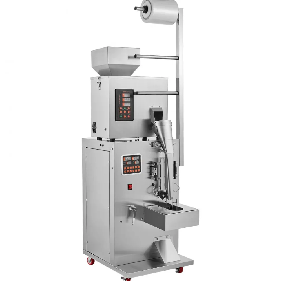 VEVOR Automatic Particle Packaging Machine, 0.002-0.22lbs/1-100g, Multi-Function Pouch Powder Sachet Weighting Filling Packing Machine, Powder Filler Machine for Tea Seeds Grains Flour Beans Glitter