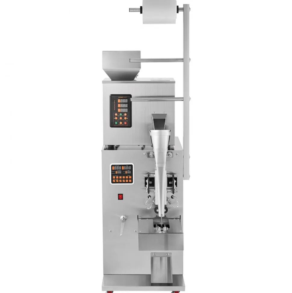 VEVOR Automatic Particle Packaging Machine, 0.002-0.22lbs/1-100g, Multi-Function Pouch Powder Sachet Weighting Filling Packing Machine, Powder Filler Machine for Tea Seeds Grains Flour Beans Glitter