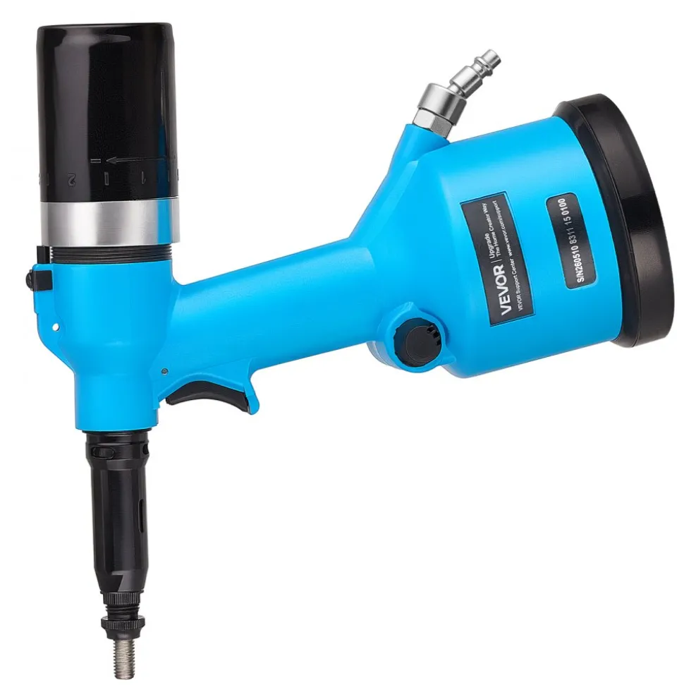 VEVOR Automatic Pneumatic Rivet Nut Gun Kit with 13PCS SAE & Metric Gun Heads, Industrial-Grade 5620LBS Pulling Force, Air Rivet Nut Tool for Automotive, Construction, Industrial Manufacturing
