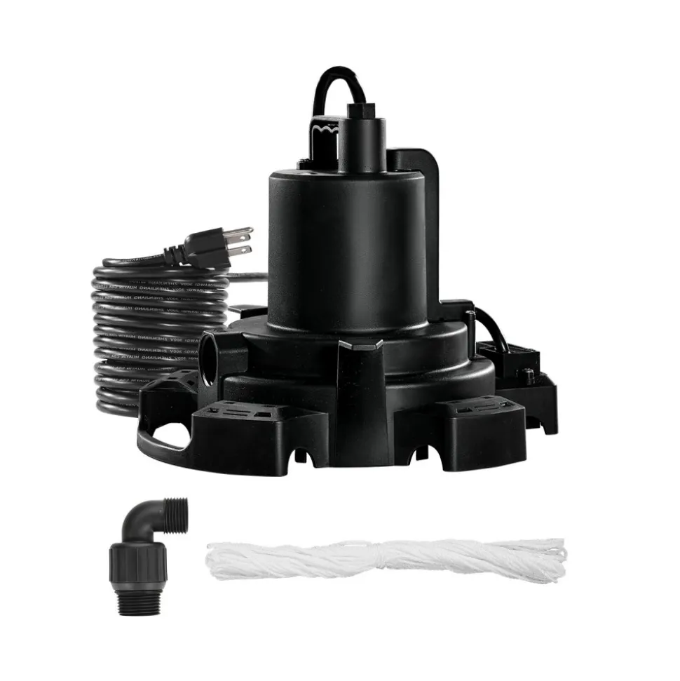 VEVOR Automatic Pool Cover Pump, 1/2 HP 1600 GPH, 120V Submersible Swimming Pool Cover Pump with 25 ft Power Cord, 25 ft Max Head Lift, Water Removal and Transfer Pump, for Pool Draining Hot Tubs
