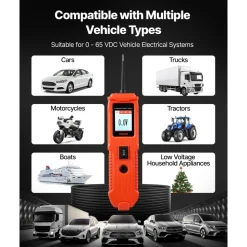 VEVOR Automotive Circuit Tester, 8 - 35 DCV Power Circuit Probe Tester with TFT Color Display and Lighting, Automotive Power Tester Probe with 13 ft / 4 m Cable, ABS Shell Electrical Detector Finder