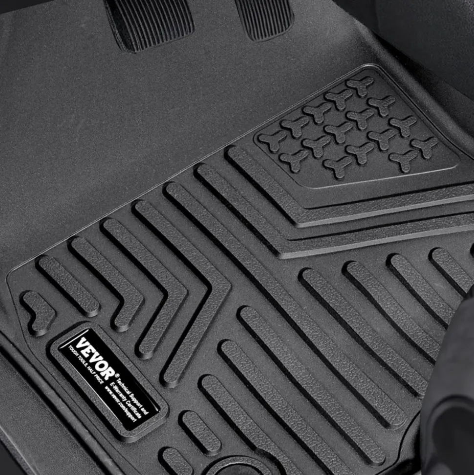 VEVOR Automotive Floor Mats, Fits for Honda CR-V (Hybrid Models) 2017-2022, 3 pcs Front and 2nd Row Liners, All Weather Custom Fit TPE Vehicle Floor Mats, Easy to Clean Floor Liners for SUV, Black