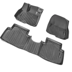 VEVOR Automotive Floor Mats, Fits for Honda CR-V (Hybrid Models) 2017-2022, 3 pcs Front and 2nd Row Liners, All Weather Custom Fit TPE Vehicle Floor Mats, Easy to Clean Floor Liners for SUV, Black