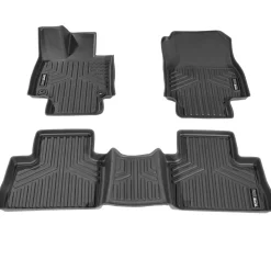 VEVOR Automotive Floor Mats, Fits for Toyota RAV4 (Not for Hybrid or Prime) 2019-2024, 3 pcs Front and 2nd Row Liners, All Weather Custom Fit TPE Vehicle Floor Mats, Easy to Clean for SUV, Black