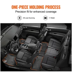 VEVOR Automotive Floor Mats, Fits for Dodge Durango / Jeep Grand Cherokee 2016-2024 / 2016-2021, 3 pcs Front and 2nd Row Liners, All Weather Custom Fit TPE Vehicle Floor Mats, Easy to Clean, Black