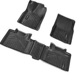 VEVOR Automotive Floor Mats, Fits for Dodge Durango / Jeep Grand Cherokee 2016-2024 / 2016-2021, 3 pcs Front and 2nd Row Liners, All Weather Custom Fit TPE Vehicle Floor Mats, Easy to Clean, Black