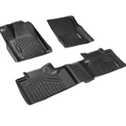 VEVOR Automotive Floor Mats, Fits for Dodge Ram 1500 Crew Cab 2019-2024, 3 pcs Front and 2nd Row Liners, All Weather Custom Fit TPE Vehicle Floor Mats, Easy to Clean Floor Liners for Trucks, Black