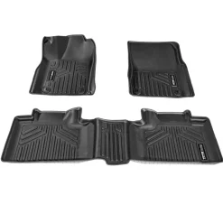 VEVOR Automotive Floor Mats, Fits for Dodge Ram 1500 Crew Cab 2019-2024, 3 pcs Front and 2nd Row Liners, All Weather Custom Fit TPE Vehicle Floor Mats, Easy to Clean Floor Liners for Trucks, Black